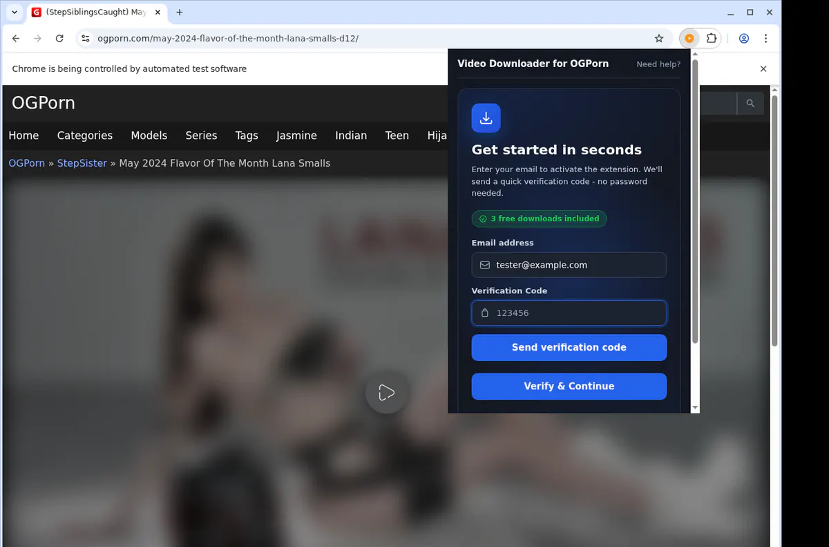 Ogporn Video Downloader browser extension screenshot 4